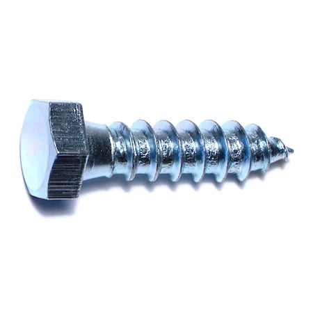 Midwest Fastener Lag Screw, 3/8 in, 1-1/2 in, Steel, Zinc Plated Hex Hex Drive, 100 PK 01313